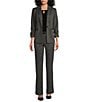 Kasper Petite Size Herringbone Pull-On Belted High Rise Boot Leg Pants - Image 3