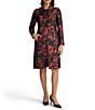 Kasper Petite Size Jacquard Point Collar Long Sleeve Topper - Image 1