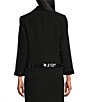 Kasper Petite Size Kissing Front Sequin Trim Notch Lapel Long Sleeve Jacket, Color:Black - Image 2