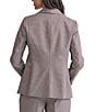 Kasper Petite Size One Button Zipper Pockets Shawl Collar Jacket, Color:Black/Fire Red Multi - Image 2