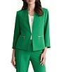 Kasper Petite Size Open Front Crepe Zipper Pockets Cardigan - Image 1