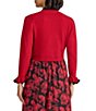 Kasper Petite Size Open Front Ruffle Sleeve Knit Cardigan - Image 2