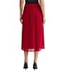 Kasper Petite Size Pull On Pleated Midi Chiffon Skirt, Color:Fire Red - Image 2