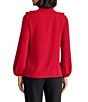 Kasper Petite Size Ruffle Front Long Sleeve Georgette Blouse - Image 4
