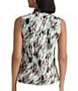 Kasper Petite Size Sleeveless Printed Tie Neck Blouse - Image 2