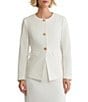 Kasper Petite Size Stretch Crepe 3 Button Peplum Jacket - Image 1