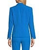 Color:Riviera - Image 2 - Petite Size Stretch Crepe One Button Panel Seamed Blazer