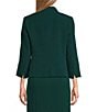 Color:Evergreen - Image 2 - Petite Size Stretch Crepe Open Front Coordinating Cardigan