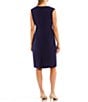Kasper Petite Size Stretch Crepe V-Neck Sleeveless Sheath Dress, Color:Kasper Navy - Image 2