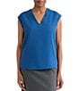 Kasper Petite Sleeveless Pleated Neck Blouse - Image 1