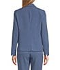Kasper Petite Stretch Crepe Notch Collar Long Sleeve Blazer, Color:Blue Heron - Image 2