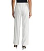Kasper Pin Stripe Flat Front Full Length Wide Leg Coordinating Pants - Image 2