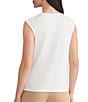 Kasper Pleat Neck Knit Top With Hardware, Color:Vanilla Ice - Image 2