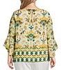 Kasper Plus Ruffle Sleeve Printed Blouse - Image 2