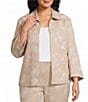 Kasper Plus Size Embroidered Jacket With Collar - Image 1