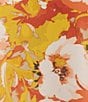 Color:Papaya/Vanilla Ice Multi - Image 4 - Plus Floral Printed Crew Neckline Ruffle 3/4 Sleeve Blouse