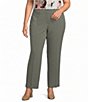 Kasper Plus Fly Front Stretch Crepe Pant - Image 1