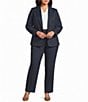 Kasper Plus Long Sleeve Denim Compression Coordinating Jacket - Image 4
