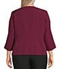 Kasper Plus Multi Seam Open Front Cuff Sleeve Jacket, Color:Dark Red - Image 2