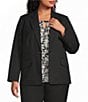 Kasper Plus Washable One Button Notch Collar Jacket - Image 1