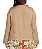 Kasper Plus Open Front Linen Jacket With Zipper Pockets - Image 3