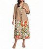 Kasper Plus Open Front Linen Jacket With Zipper Pockets - Image 5