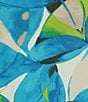 Color:Lily White/Light Azure Multi - Image 4 - Plus Printed Crew Neckline Ruffle 3/4 Sleeve Blouse