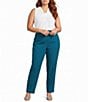 Kasper Plus Pull On Compression Faux Fly Trousers - Image 3