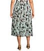 Kasper Plus Pull On Pleated Midi Skirt - Image 2