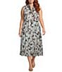 Kasper Plus Pull On Pleated Midi Skirt - Image 3