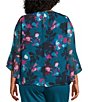 Kasper Plus Ruffle Sleeve Printed Chiffon Blouse - Image 2