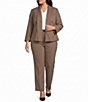Kasper Plus Shawl Collar Houndstooth Cuffed Cardigan - Image 3