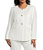 Kasper Plus Size 3 Button Peplum Jacket - Image 1