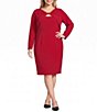 Kasper Plus Size Bow Front Crepe Sheath Dress - Image 1