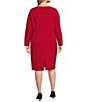 Kasper Plus Size Bow Front Crepe Sheath Dress - Image 2