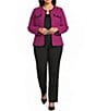 Kasper Plus Size Contrast Trim Open Front Blazer - Image 3