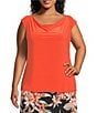 Kasper Plus Size Cowl Neck Raglan Cap Sleeve Top, Color:Valencia - Image 1