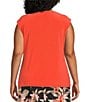 Kasper Plus Size Cowl Neck Raglan Cap Sleeve Top, Color:Valencia - Image 2