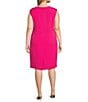 Kasper Plus Size Crepe Cap Sleeve Princess Seam Sheath Dress, Color:Pink Perfection - Image 2