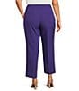 Kasper Plus Size Crepe Fly Front Slim Leg Pants, Color:Regal Purple - Image 2
