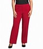 Kasper Plus Size Crepe High Waist Straight Leg Flat Front Pants - Image 1