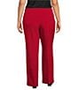 Kasper Plus Size Crepe High Waist Straight Leg Flat Front Pants - Image 2