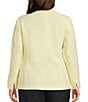 Kasper Plus Size Crepe Notch Lapel One Button Blazer, Color:Pale Yellow - Image 3