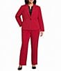 Kasper Plus Size Crepe Notch Lapel One Button Front Blazer - Image 3