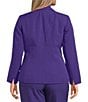 Kasper Plus Size Crepe Panel Seamed One-Button Jacket, Color:Regal Purple - Image 2