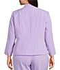 Kasper Plus Size Crepe Seamed Buckle Trim Pockets Cardigan Jacket - Image 2