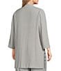 Kasper Plus Size Crinkle Open Front Duster Cardigan, Color:Heather Grey - Image 4