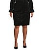 Kasper Plus Size Embellished Pull-On Pencil Skirt, Color:Black - Image 1