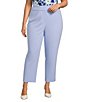 Kasper Plus Size Flat Front Side Seam Pocket Straight Leg Pants - Image 1