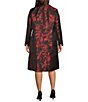 Kasper Plus Size Floral Jacquard Point Collar Button Front Topper - Image 2